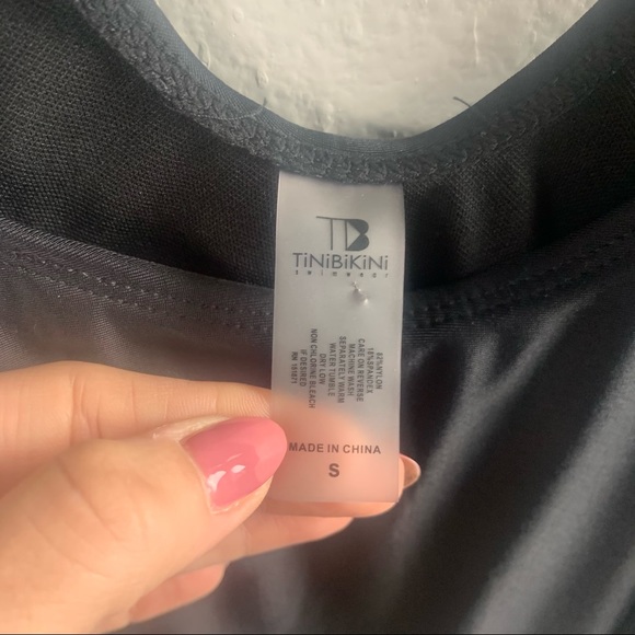 TINIBIKINI BLACK ONE PIECE SUIT WITH LACE … - Picture 3 of 5